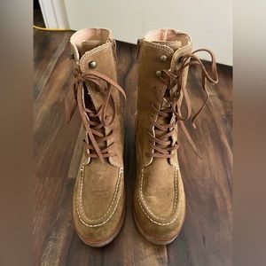 Platform mid calf boots